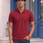 Men's All-Over Printed Polo Collar T-Shirt — Maroon
