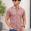 Men's Printed Polo Collar Pockets T-Shirt — Peach