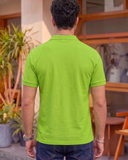 Men's All-Over Printed Polo Collar T-Shirt — Green — Thumbnail 3