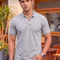 Men's All-Over Printed Polo Collar T-Shirt — Grey