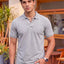 Men's All-Over Printed Polo Collar T-Shirt — Grey