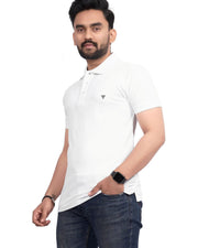 Men's Polo Collar T-Shirt — White — Thumbnail 3