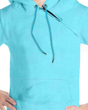 Kids Unisex Unisex Kids Hooded Sweatshirt — Turquoise Blue — Thumbnail 4