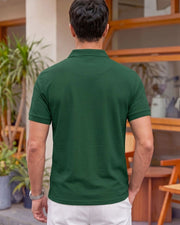Men's Polo Collar T-Shirt — Green — Thumbnail 2
