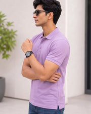 Men's Polo Collar T-Shirt — Purple — Thumbnail 7