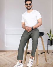 Men Mid-Rise Track Pants — Olive — Thumbnail 5