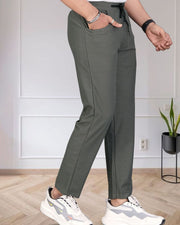 Men Mid-Rise Track Pants — Olive — Thumbnail 6