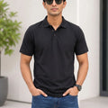 Men's Polo Collar T-Shirt — Black