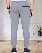 Men Solid Mid Rise Dry Fit Track Pant — Grey — Thumbnail 6