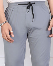 Men Solid Mid Rise Dry Fit Track Pant — Grey — Thumbnail 5