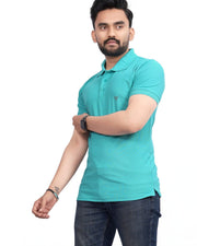 Men's Polo Collar T-Shirt — Sea Green — Thumbnail 3
