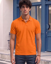 Men's All-Over Printed Polo Collar T-Shirt — Orange — Thumbnail 5