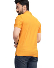 Men's Brand Logo Polo Collar T-Shirt — Yellow — Thumbnail 2