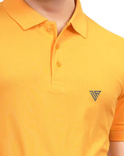 Men's Brand Logo Polo Collar T-Shirt — Yellow — Thumbnail 3