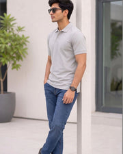 Men's Polo Collar T-Shirt — Grey — Thumbnail 6
