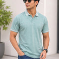 Men's Printed Polo Collar T-Shirt — Sea Green