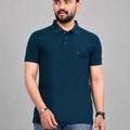Men's Polo Collar T-Shirt — Petrol Blue