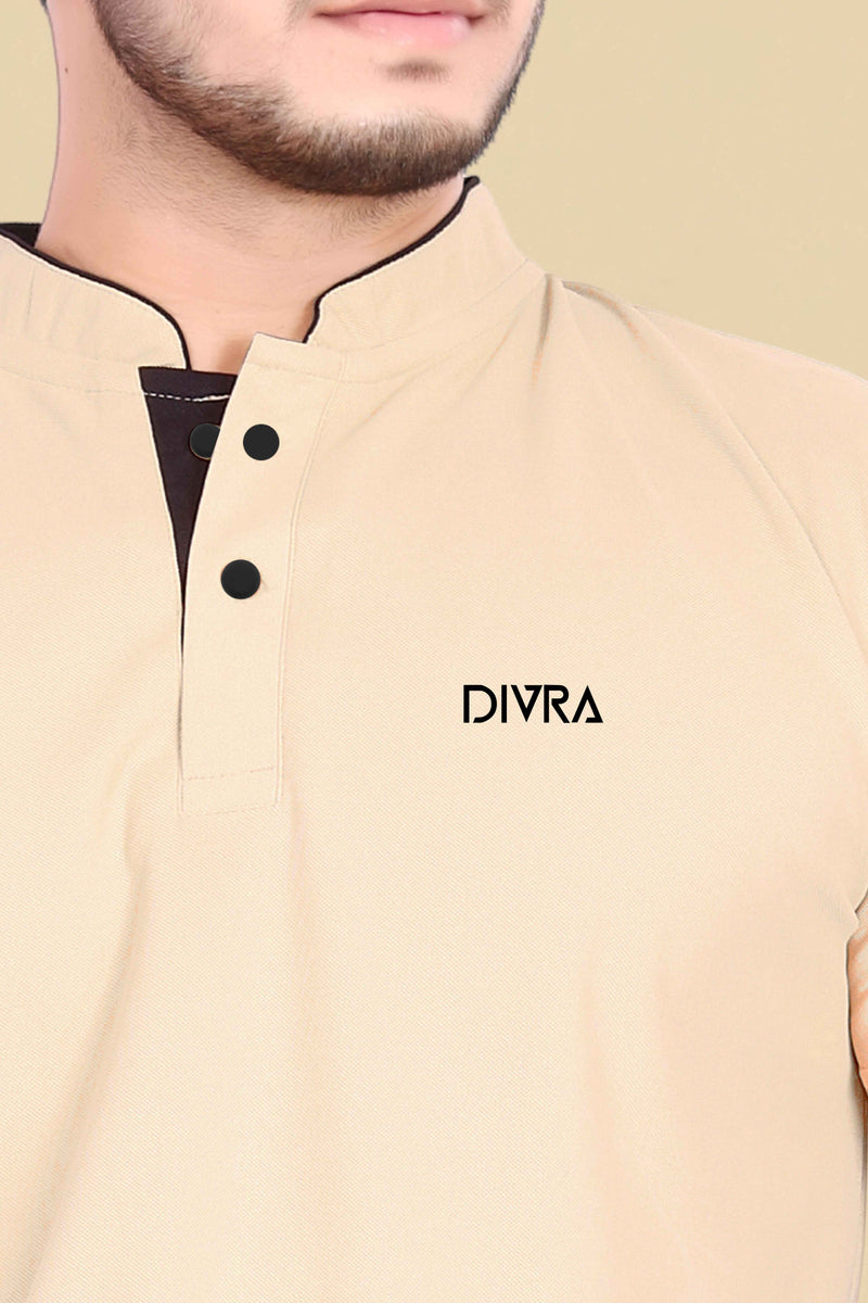 Mandarin Collar Tshirt for Men Chiku — Quality Craftsmanship Anatomy