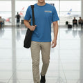 Men Organic Cotton Blend Pockets T-shirt — Blue