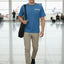 Men Organic Cotton Blend Pockets T-shirt — Blue