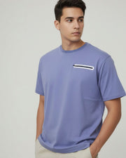 Men Organic Cotton Blend Pockets T-shirt — Blue — Thumbnail 6