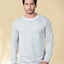 Men Striped Regular Fit Round Neck Full Sleeve T-shirt — Grey