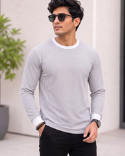 Men's Striped T-Shirt — Black — Thumbnail 1