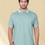 Men Printed Polo Collar Jaqquard T-shirt — Multi