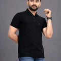 Men's Polo Collar T-Shirt — Jet Black