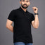 Men's Polo Collar T-Shirt — Jet Black