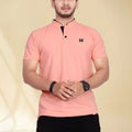 Men's Mandarin Collar T-Shirt — Peach