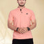 Men's Mandarin Collar T-Shirt — Peach