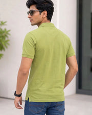 Men's Polo Collar T-Shirt — Green — Thumbnail 5