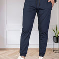 Men Mid-Rise Track Pants — Navy Blue