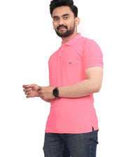 Men's Polo Collar T-Shirt — Pink — Thumbnail 3