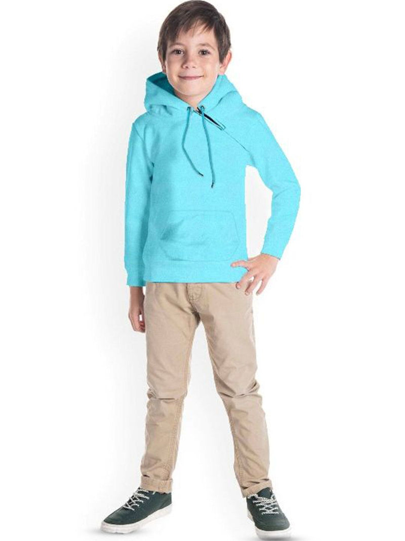 Kids Unisex Unisex Kids Hooded Sweatshirt — Turquoise Blue — Quality Craftsmanship Anatomy