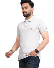 Men's Polo Collar T-Shirt — Grey — Thumbnail 3
