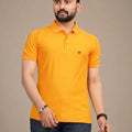 Men's Brand Logo Polo Collar T-Shirt — Yellow
