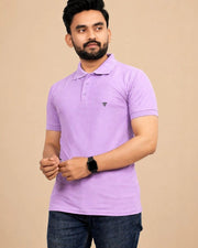 Men's Polo Collar T-Shirt — Lavender — Thumbnail 1
