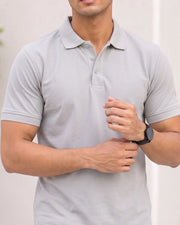 Men's Polo Collar T-Shirt — Grey — Thumbnail 4