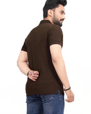 Men's Polo Collar T-Shirt — Coffee Brown — Thumbnail 5