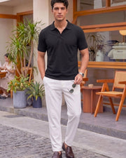 Men's Polo Collar T-Shirt — Black — Thumbnail 5