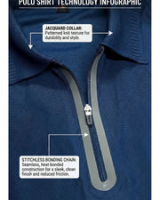 Men's Polo Collar Pockets T-Shirt — Navy Blue — Thumbnail 2