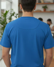 Men Organic Cotton Blend Pockets T-shirt — Blue — Thumbnail 2