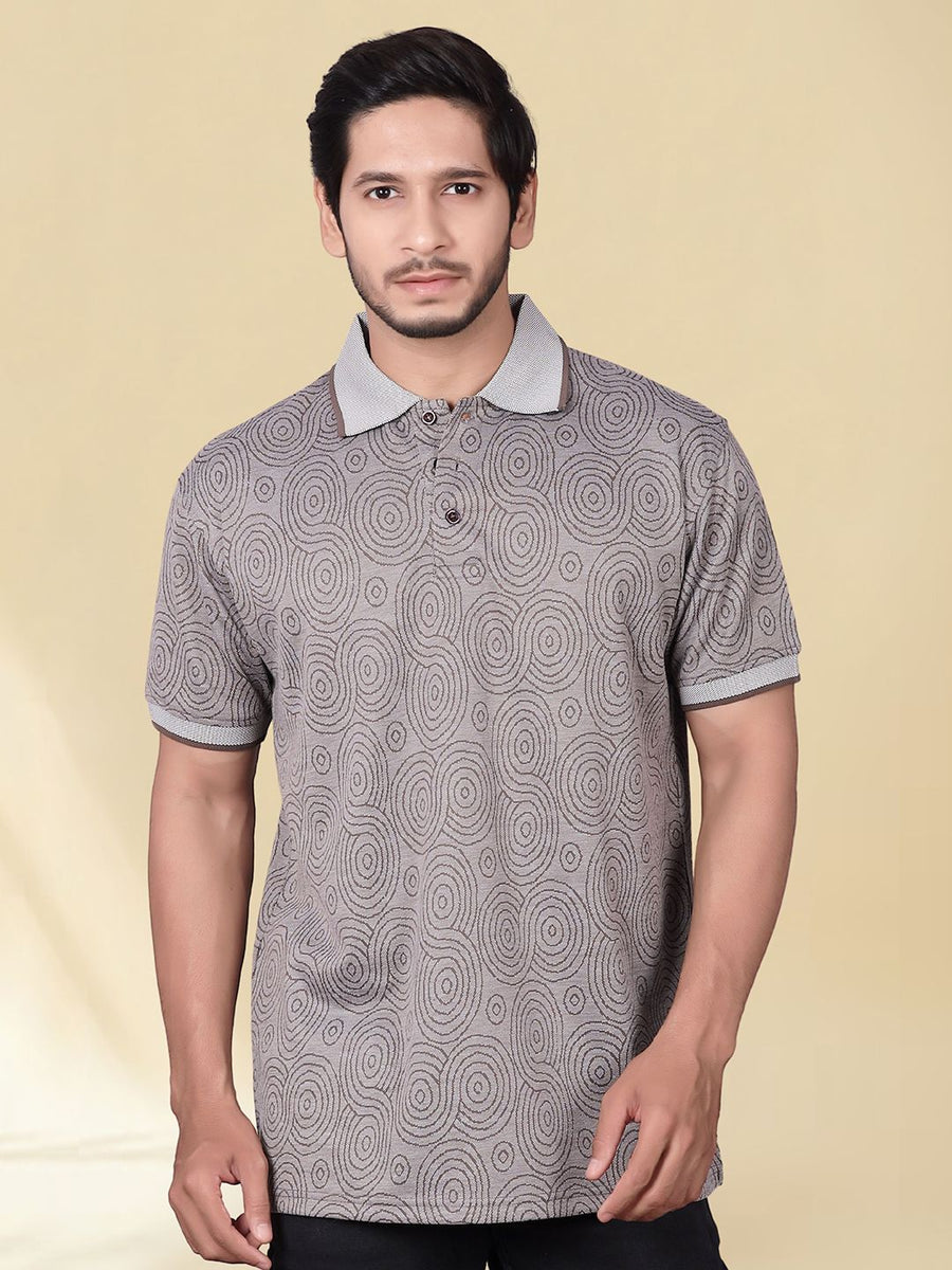 Men Printed Polo Collar T-shirt — Multi — Tshirt Factory India Direct Manufacturer Surat
