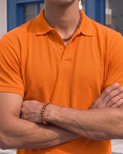 Men's All-Over Printed Polo Collar T-Shirt — Orange — Thumbnail 7