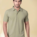 Men Polo Collar T-shirt — Olive