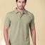 Men Polo Collar T-shirt — Olive