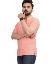 Men's Polo Collar T-Shirt — Peach — Thumbnail 2