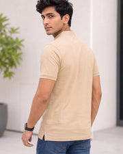 Men's Brand Logo Mandarin Collar T-Shirt — Cream — Thumbnail 3